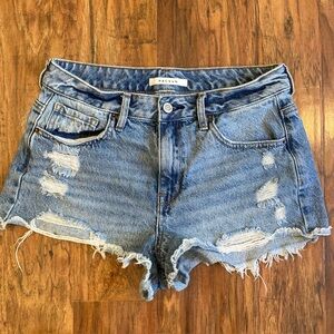 PacSun High Rise Festival Denim Ripped Shorts, Women’s 27